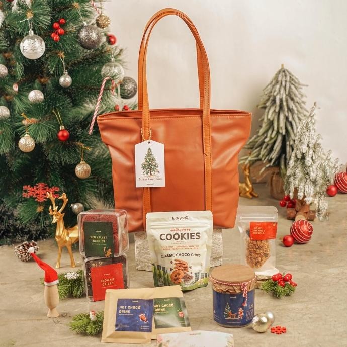 

,,,,,,,] Hampers Natal / Christmas Hampers - Holiday Set - Premium Leather Bag