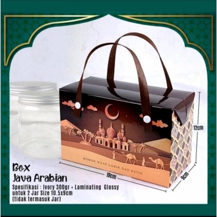 

Box Jinjing Lebaran Isi 2 Toples Jar 600Ml Kue Kering Eid Idul Fitri 058