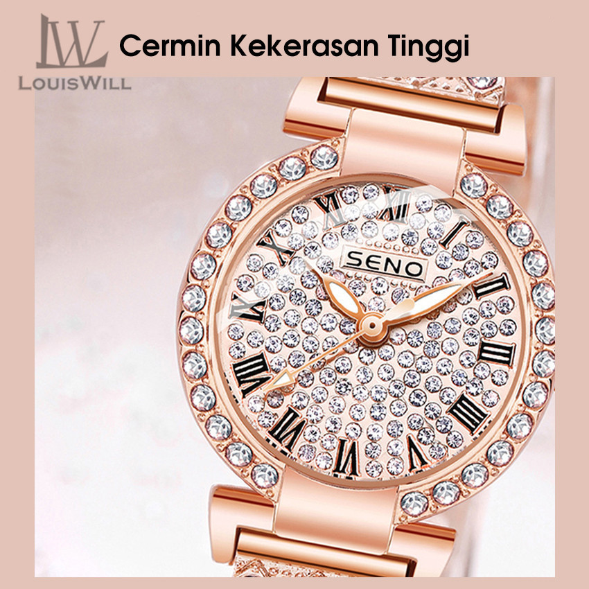 [ONLINE EXCLUSIVE] Louiswill Jam Tangan Wanita Original Anti Air Tali Jam Kuarsa Santai Mewah Jam