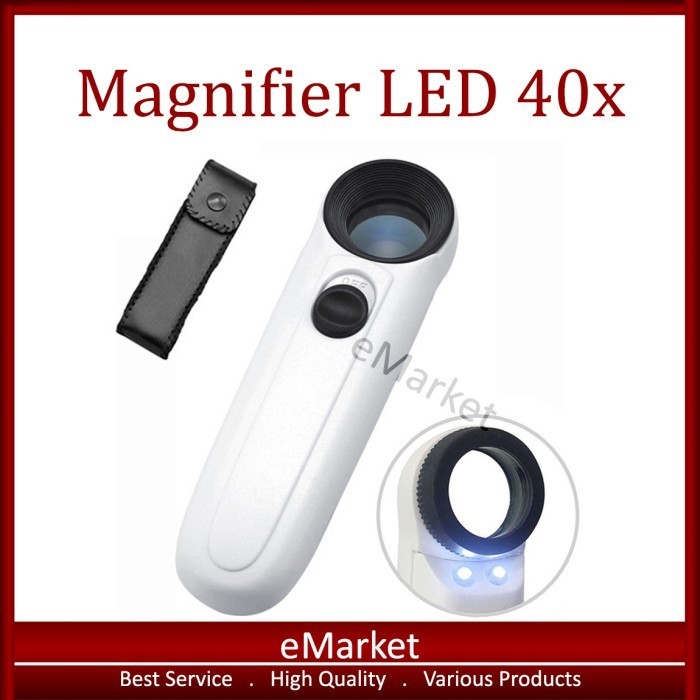 

Open DS] Kaca Pembesar LED 40x / Lampu Lup Lensa Magnifier Handheld / Membaca