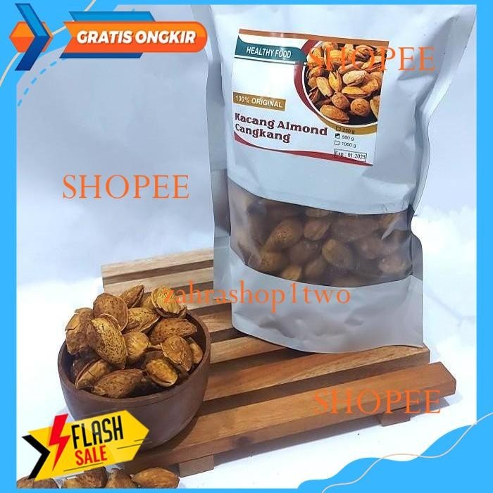 

KACANG ALMOND ROASTED ( KACANG PANGGANG ) IN SHELL USA /500GR MURAH PRODUK KUALITAS BERKELAS !!