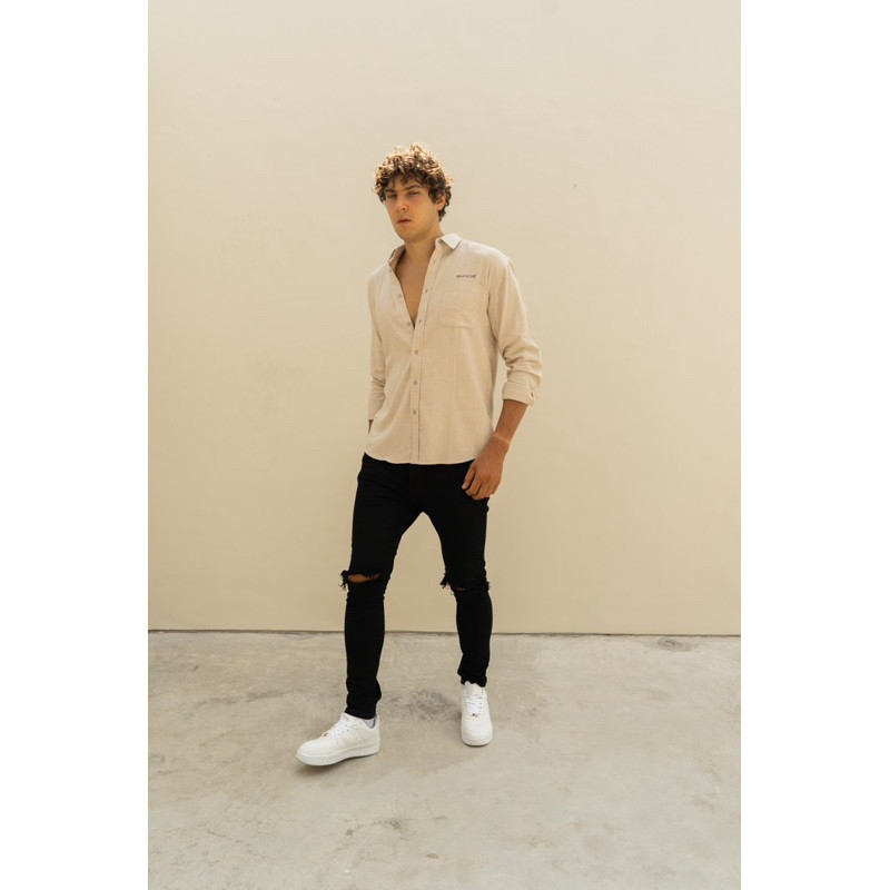 [FOR MEN] FAVORIT PRODUCT Branch Reguler Flannel Shirt Cream