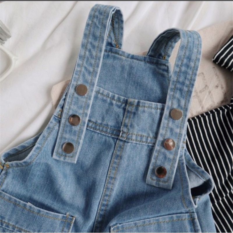 [THE NEWEST COLLECTIONS] baju kodok jeans denim anak perempuan import/ overall denim jeans anak