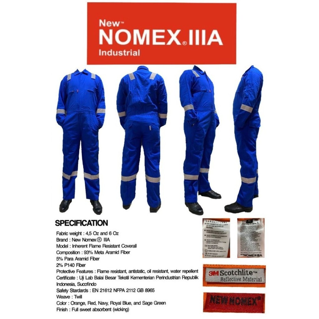 WAERPACK COVERALL NOMEX 3A BIRU BCA XXXL