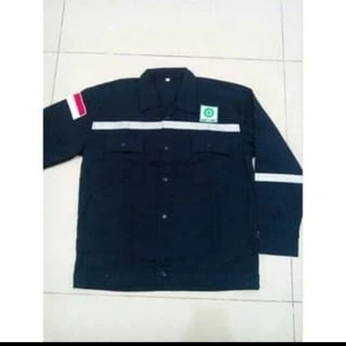BAJU KERJA SAFETY PLUS LOGO / BAJU PROYEK /SERAGAM SAFETY DONGKER