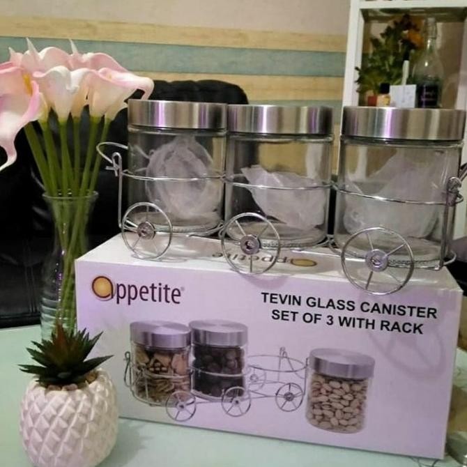 Toples Informa Isi 3 Tevin Glass Canister Toples 700Ml Gisellemarsya