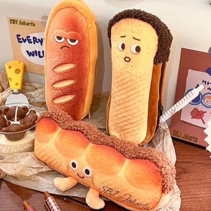 

Tempat Pensil Kain Kotak Pensil Pencil Case Karakter Roti French Toast