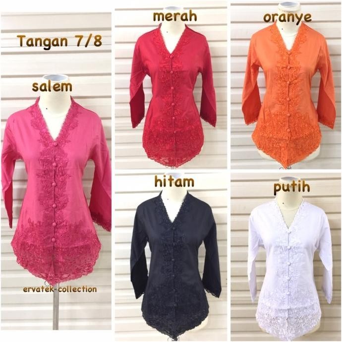 Sale Now Kebaya Encim Nayla Ke12 Tangan 7/8 Renda Senada Kebaya Kartini Wanita Original