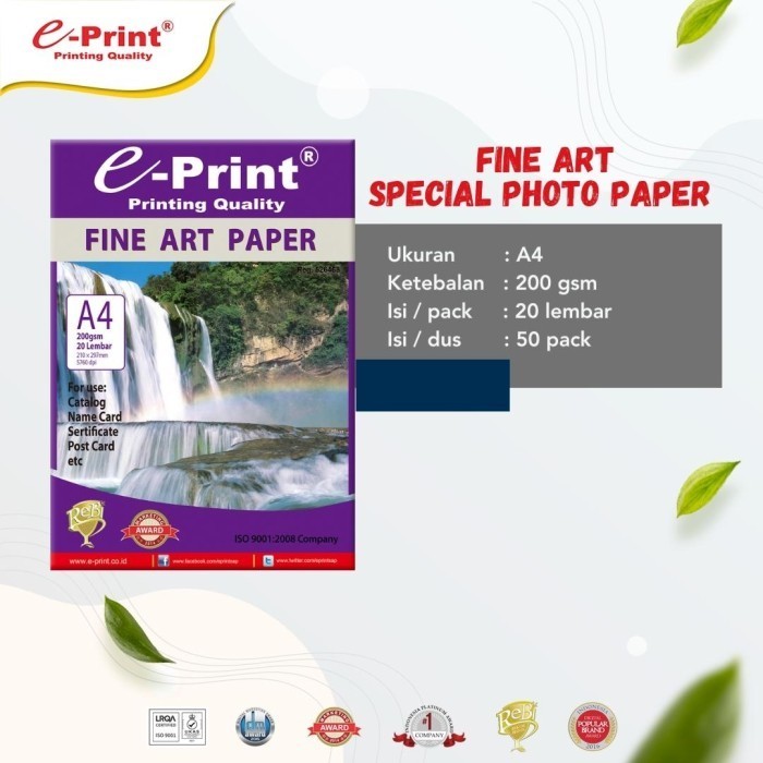 

Terlaris Kertas Foto E-Print Fine Art Paper 200 Gsm Promo Terbaru
