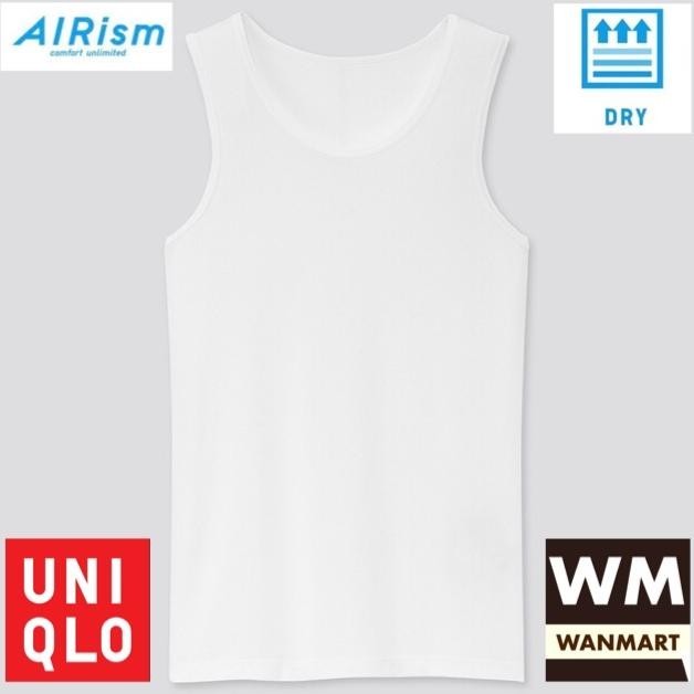 UNIQLO Kids AIRism Kaos Dalam Tank Top MESH Anak Laki-Laki White