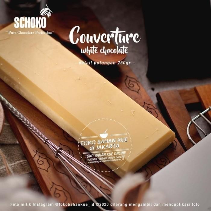 

Schoko WHITE 1kg Chocolate Couverture Cokelat Putih Blok Coklat Baking Best Seller