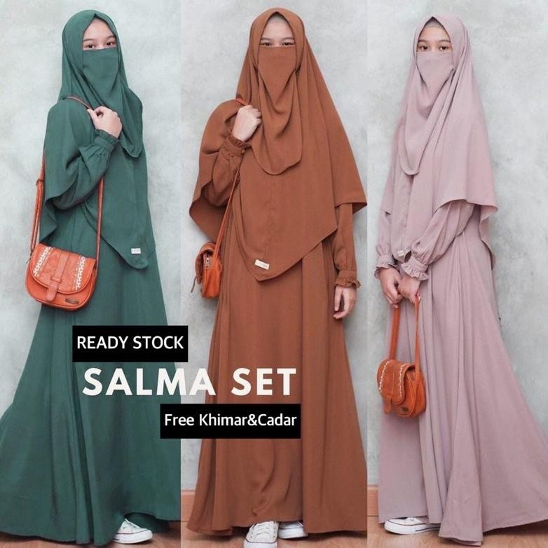 SALMA SET DRESS KHIMAR NIQOB/CADAR / GAMIS SYAR'I