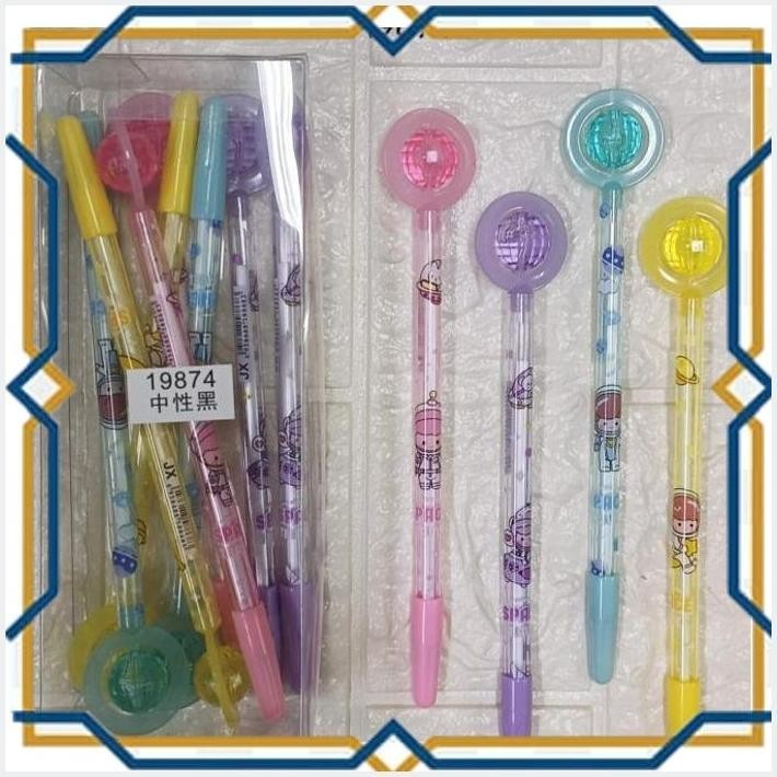 

(ANTI) PEN GEL KEPALA BOLA DISKO ISI 12