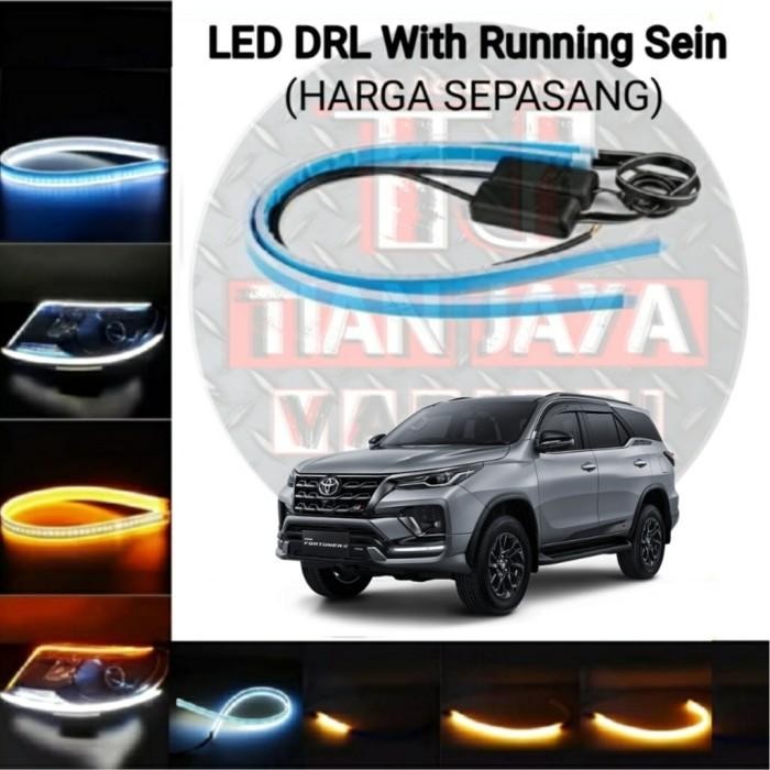 LAMPU ALIS MOBIL FORTUNER 2021- LED DRL HEADLAMP SEIN JALAN WATERPROOF