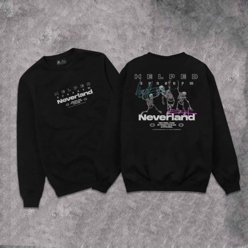 Sweater sweatshirt Pria Tebal - Hoodie Sweater Neverland - zipper polos hitam cow