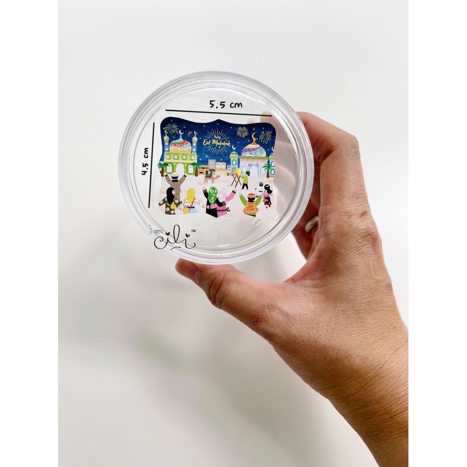 

/////] (SIF069) Stiker Toples kaca plastik lebaran ramadan idulfitri (isi 50)