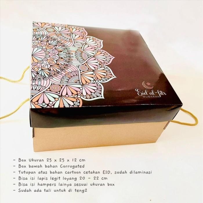 

Kardus Tenteng Dus Kue Bolu Lebaran Box Cake Idul Fitri Size 25X25X12 030