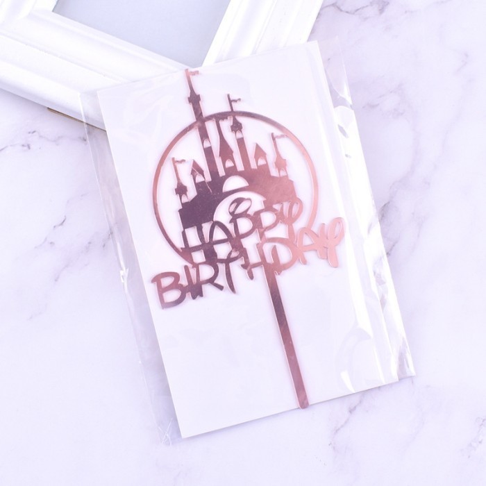 

Topper Castle Princess Bahan Akrilik / Hiasan Kue Istana Princess