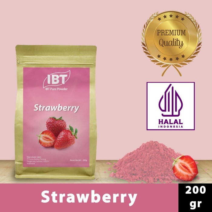 

Bahan Makanan Serbuk Bubuk Kue Strawberry Pure Powder Murni 200 Gr