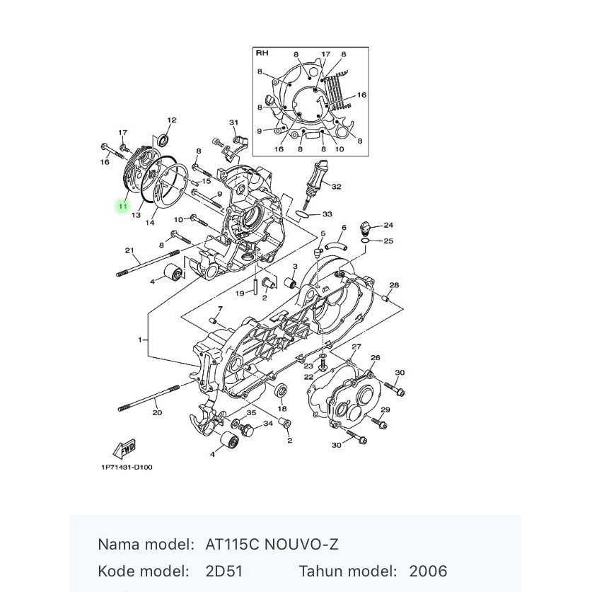 New Tutup Kruk As Mio Smile, Nouvo Z, Mio Soul, Fino / Cover 5Lw-E5417-00 Gratis Ongkir