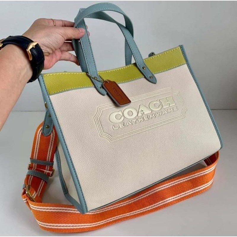 [ONLINE EXCLUSIVE] Coach C0777 Field Tote 30 In Colorblock With Coach Badge