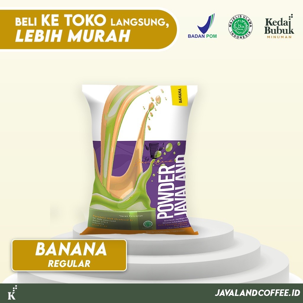 

Javaland Bubuk Minuman Rasa Banana / Pisang 1Kg - Regular Plain | Bubble Powder Drink Boba
