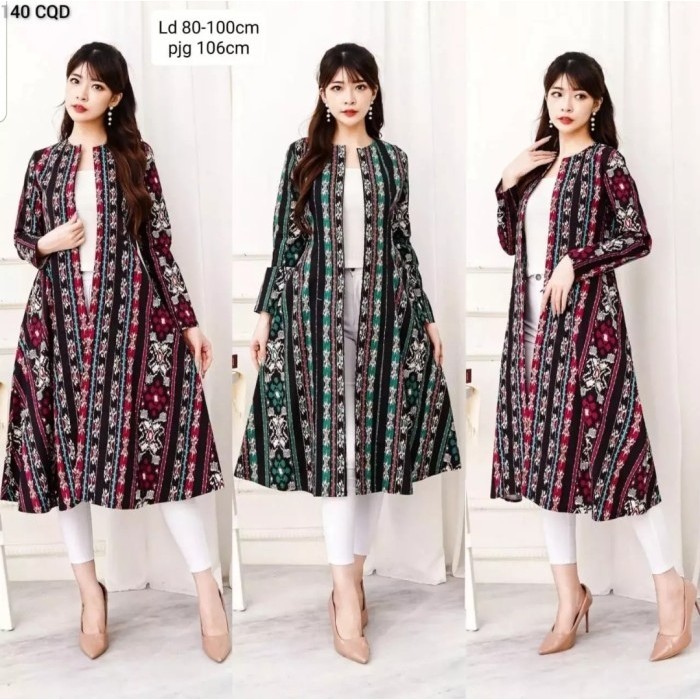 Cardigan Batik Wanita / Outer Batik Wanita / Long Cardi