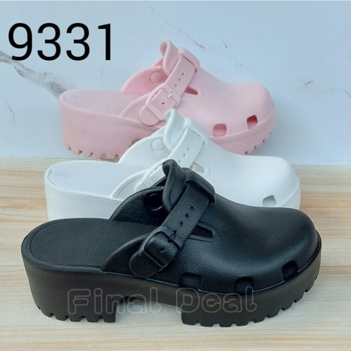 s Sepatu Slop Wanita Hak Tinggi, Sendal Karet Wedges Serra