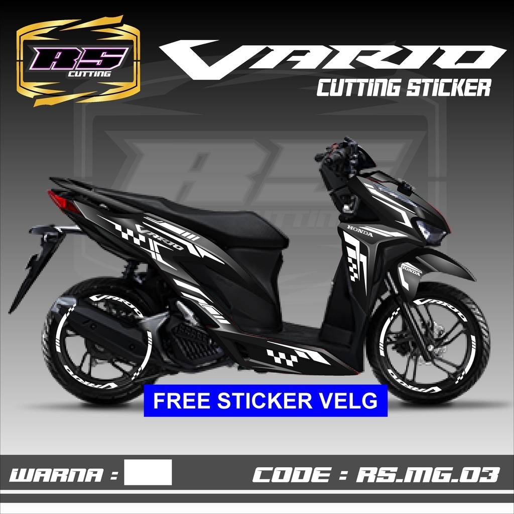 Cutting Stier Vario - Aksess Motor Cuting Honda Vario 125 & 150 Skotlet Stiker Striping Lis Variasi