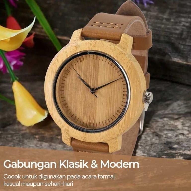 {JAM} Jam Tangan Wanita Original Analog Desain Casual Jam Kayu Jam Bamboo TERLARIS