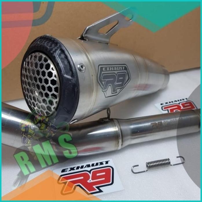 Knalpot R9 Exhaust GP Series Yamaha New Aerox Connected - Silver 16nov
