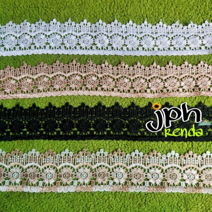 

Renda giper lebar 7cm, gyper, renda bordir isi pergulung 15 yard