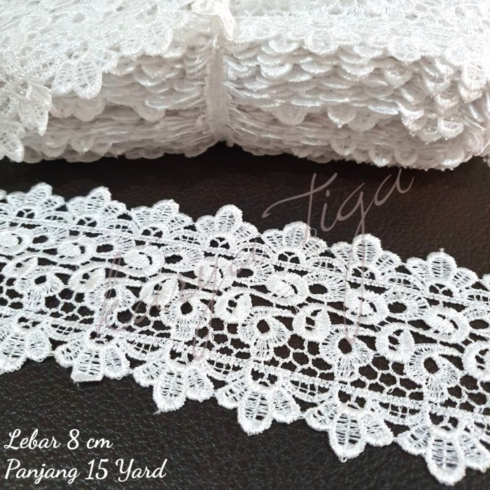 

Renda Bordir Giper Tengah Motif Keong - Putih (15 Yard)