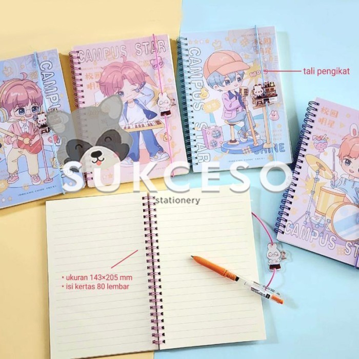 

Gaya Fancy Notebook A5 Campus Star (Zh-2528-13) / Buku Catetan Ruled Spiral Bergaransi
