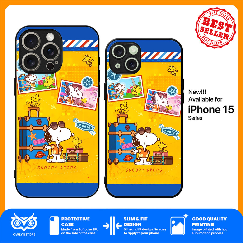 Case iPhone 15 14 13 12 11 Pro Max Plus Mini SE 2020 2022 Snoopy Travel F107