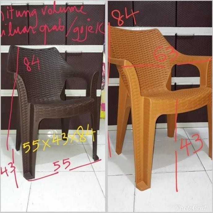 Ready Stok Set= 4 Kursi Rotan + 1 Meja Tamu Besar Rotan Plastik Super Lapaknyamarlin