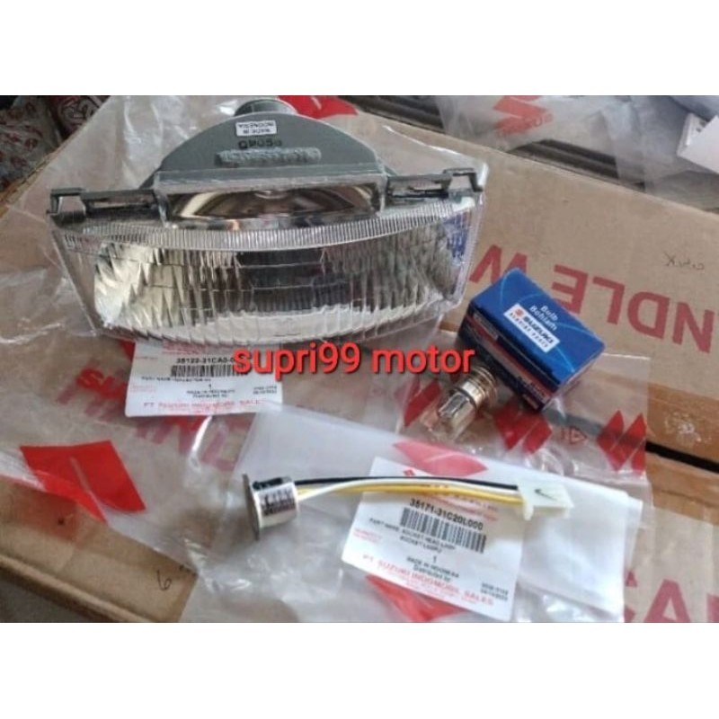 Lampu Depan Set Suzuki Satria 2 Tak lumba Tornado Shogun Kebo Asli Original SGP