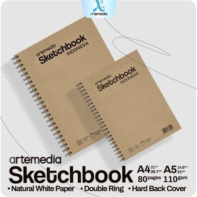 

Buku Sketsa Artemedia Sketchbook Wired A5 A4 Craft Cover Jilid Spiral