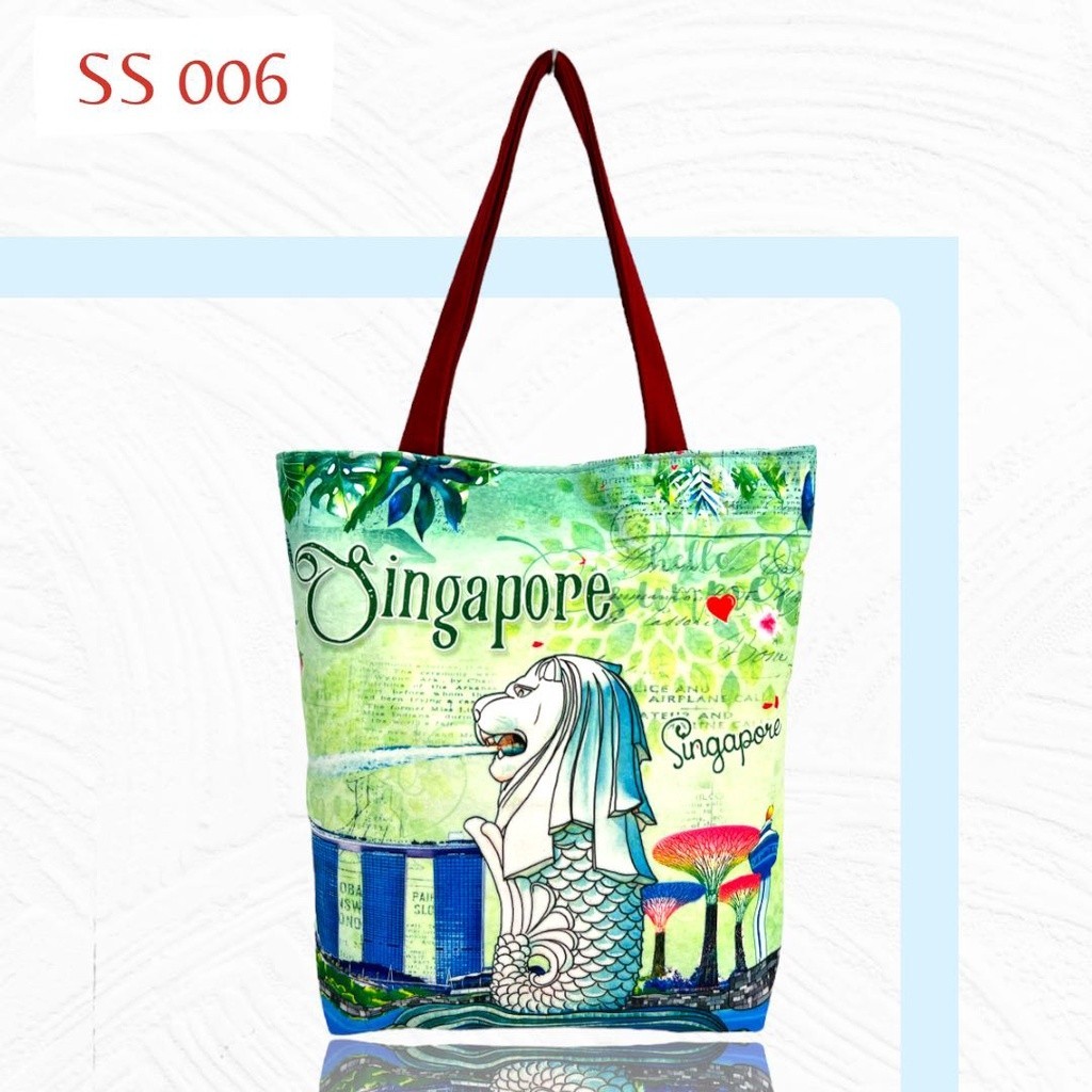 [BEST DEAL] Tas Tote Singapore / Tas Suede Singapore / Tas Oleh oleh Singapore / Tas kanvas Suede