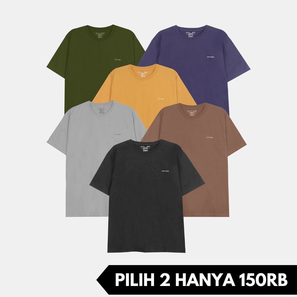 Promo Mega Sale 2.2 // Number 61 Kaos Pria Basic Polos T-Shirt