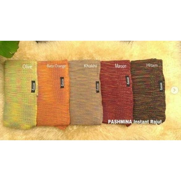 Pasmina Instan Polos Warna Bahan Premium Rajut Hijab Murah Aleyda TFL