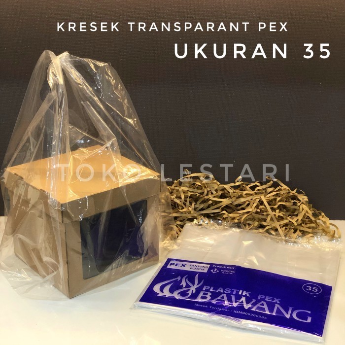 monggo] Tas Kantong Kresek Plastik Bening PEX Transparan Bawang uk 35