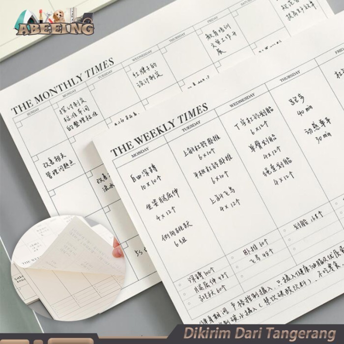 

Hot Sale Weekly Monthly Planner Memopad Jadwal Planner Desk Notepad Terbatas