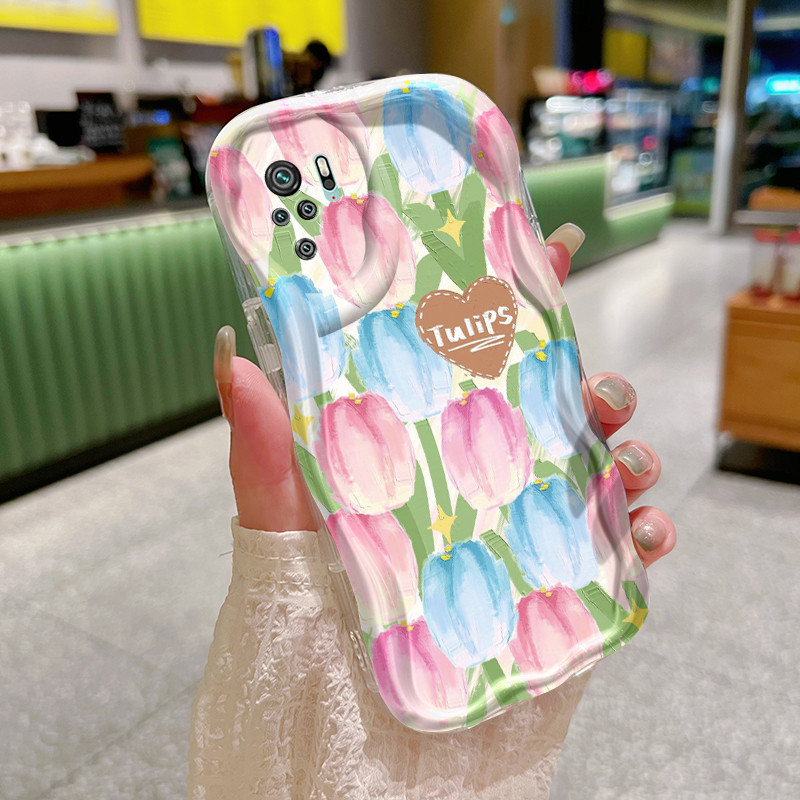 Casing Hp Xiaomi Redmi Note 10 Note 10s Note 11 SE POCO M5s Case layar penuh pola bunga Casing HP in