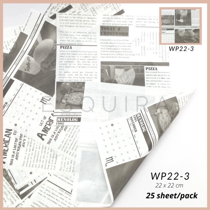 favorit] Wax Paper 25 Pcs / Korean Bento Cake Baking Paper / WP22