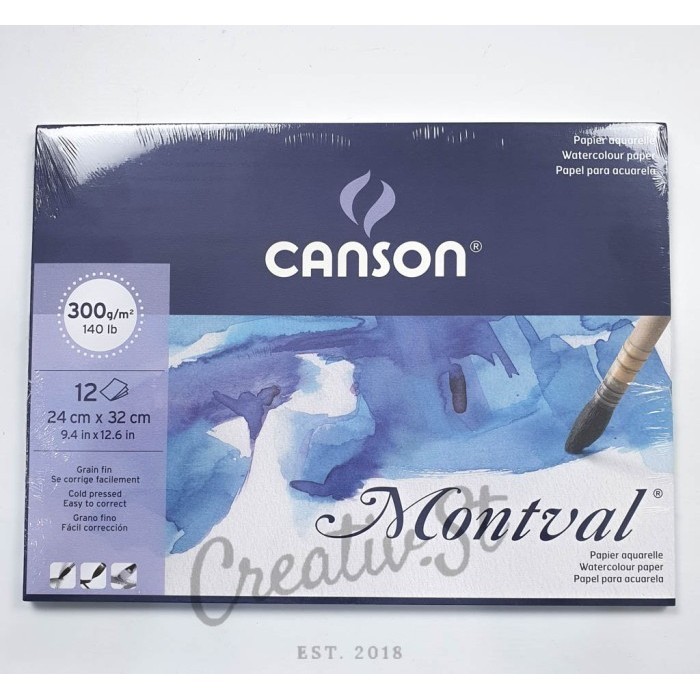 

Limited Canson Montval 24 X 32 Watercolor Paper 12 Sheet 300 Gsm Hemat