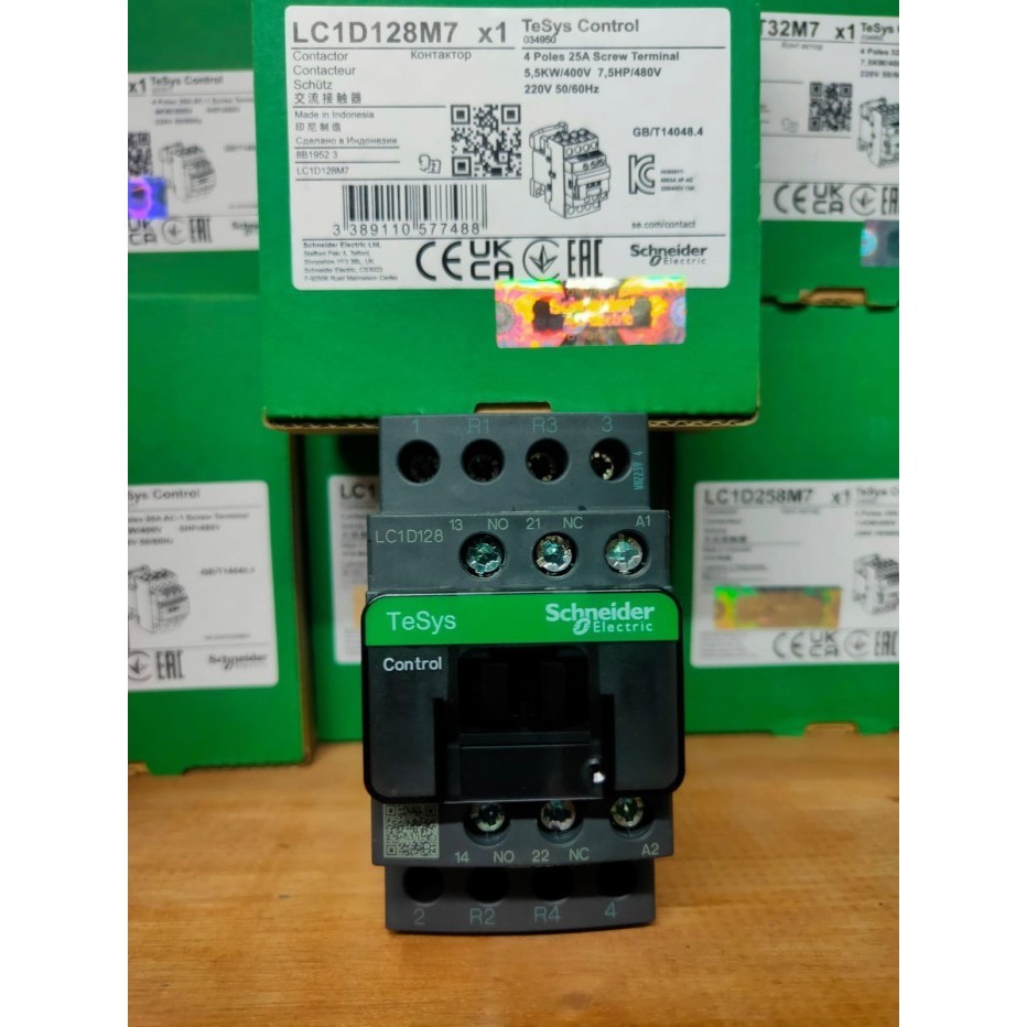 Kontaktor / Contactor Schneider 4P 25A 2No/2Nc Lc1D128 / Lc1D128M7