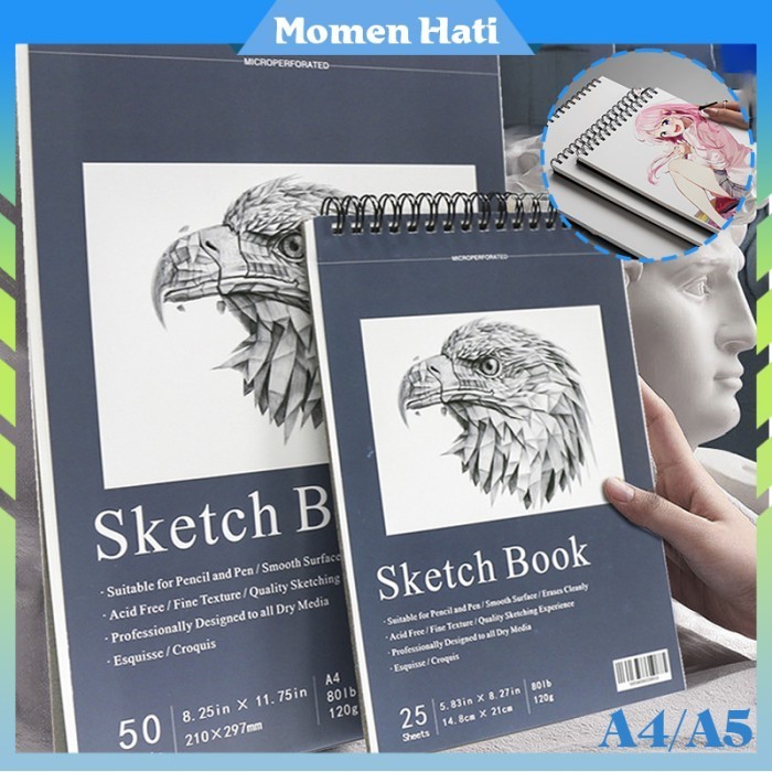 

Hemat Sketchbook A4 A5 / Watercolor Refill Sketchbook Drawing Paper Bergaransi