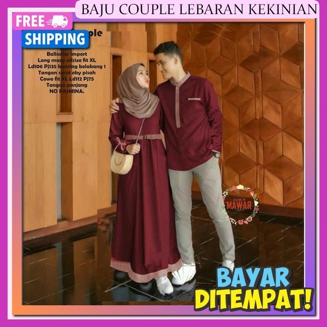 Gamis Capelan Suami Istri Jumbo Bju Gamiz Sarimbitan Pasutri Dress Ied Raya Terbaru 2024 Abaya Pesta