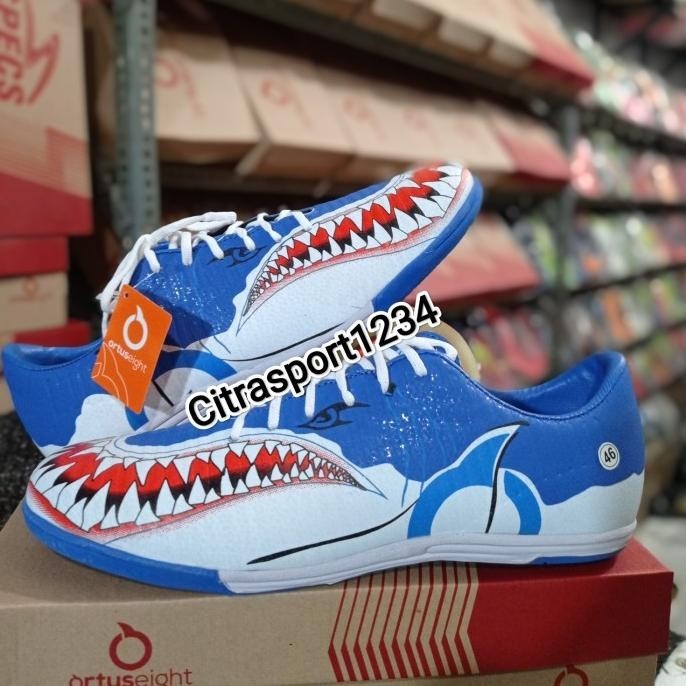 Big Sale sepatu futsal ortus Hiu size 46 45 44 sepatu futsal jumbo - Biru, 46 ..